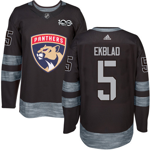 Adidas Panthers #5 Aaron Ekblad Black 1917-100th Anniversary Stitched NHL Jersey - Click Image to Close
